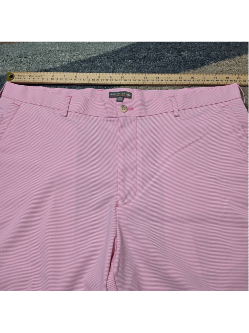 Peter Millar Crown Sport Shorts Mens 40 Pink Stripe Golf Casual Preppy - Picture 5 of 7